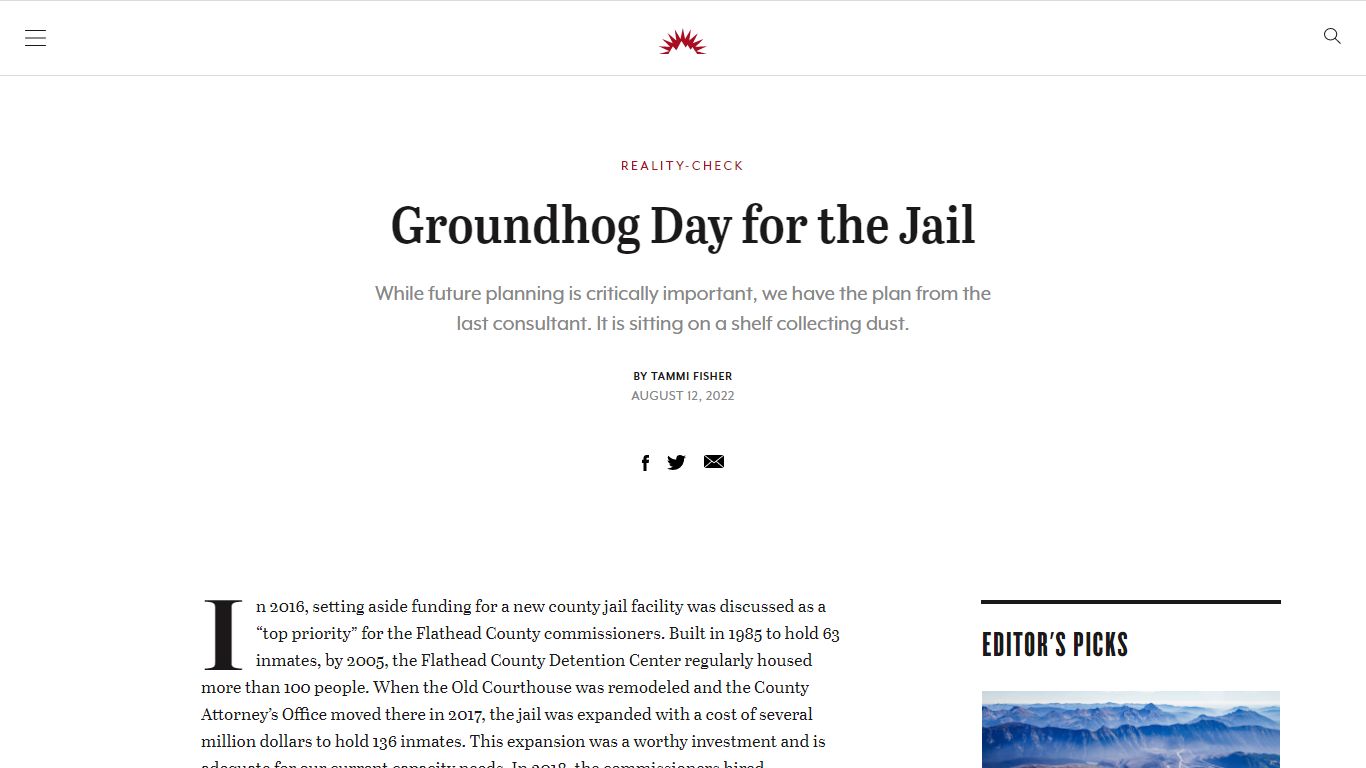 Groundhog Day for the Jail - Flathead Beacon